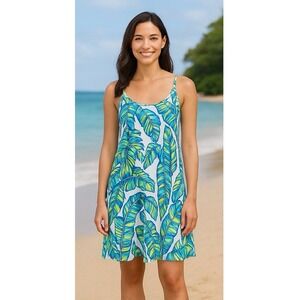 Tori Richard XS Tropical Palm Print Dress – Made in Hawaii – Modal Spandex Blend